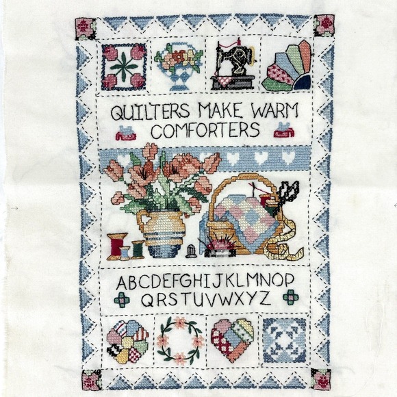 Vtg‎ Dimensions Cross Stitch Complete Quilters Make Warm Comforters 14x9.5 #3103